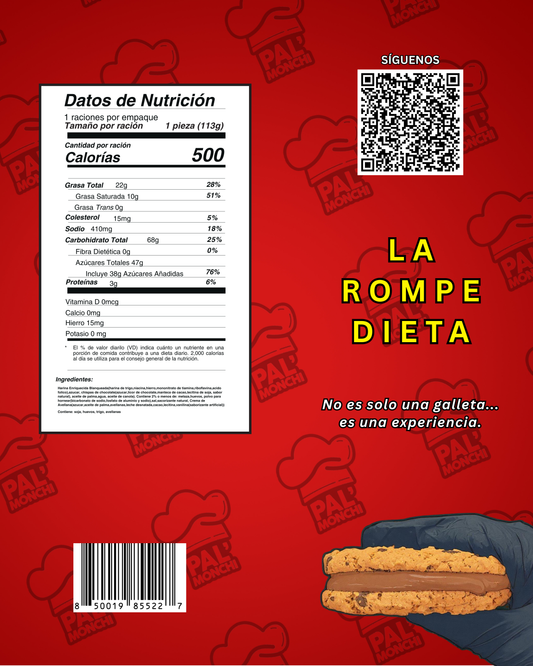 La Rompe Dieta (Sandwich de galleta rellena crema de avellanas)