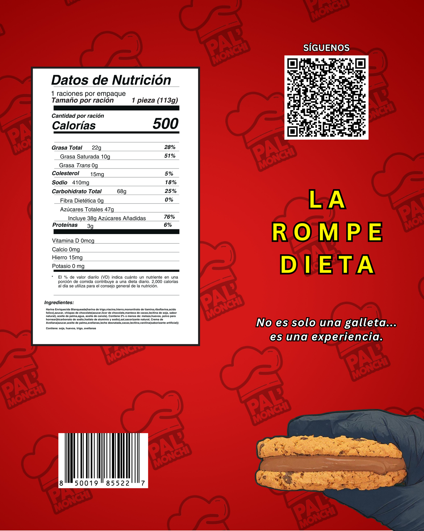 La Rompe Dieta (Sandwich de galleta rellena crema de avellanas)